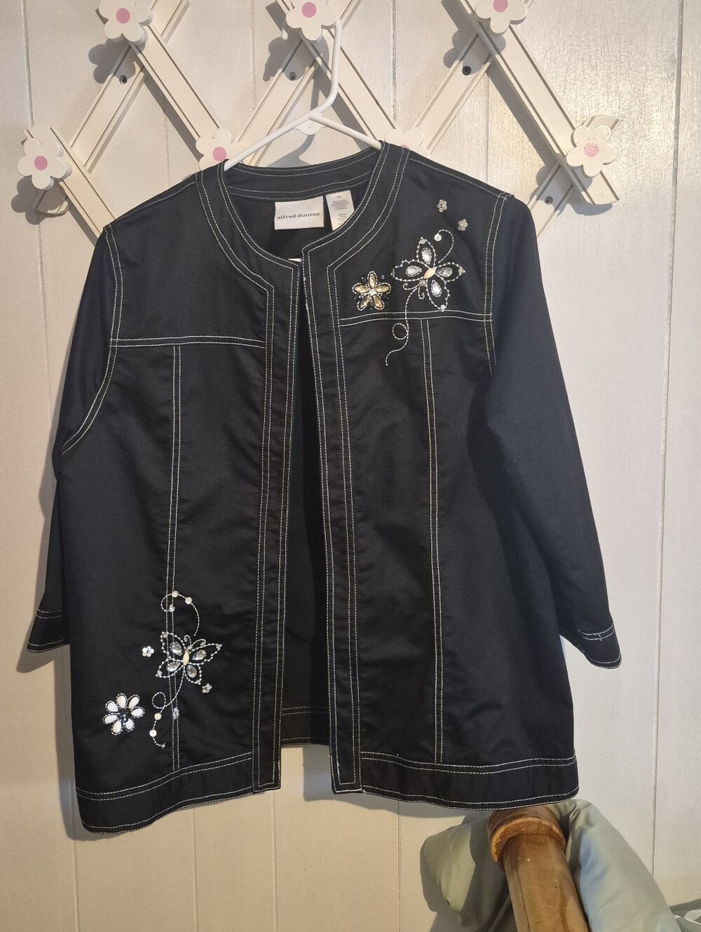 Vintage Y2K Whimigoth Alfred Dunner Embroidered Butterfly Jacket